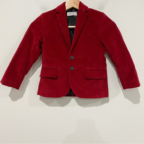 H&M Jackets & Coats Hm Boys Red Velvet Blazer Size 56 Years Poshmark